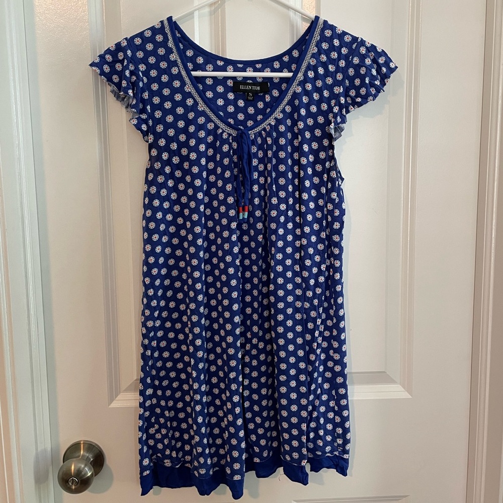 Ellen Tracy blue print nightgown